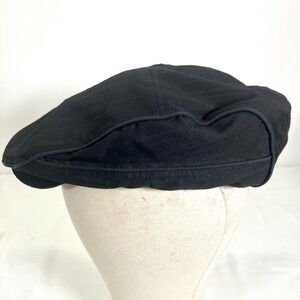 ONE CONCEPT Black Pinstripe Flat Cap Hat Men's Accessory